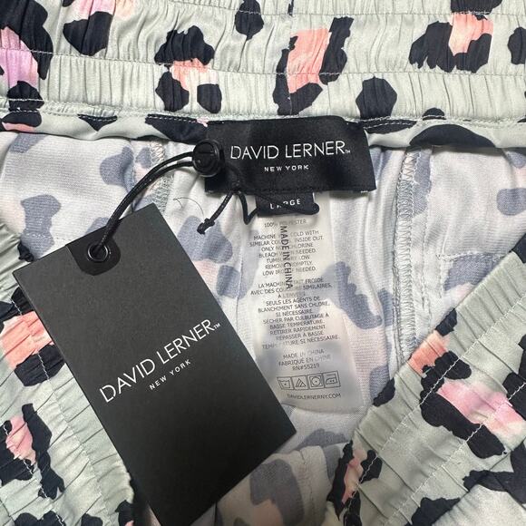 David Lerner Light Blue Leopard Print Sport Shorts NEW - Picture 4 of 6